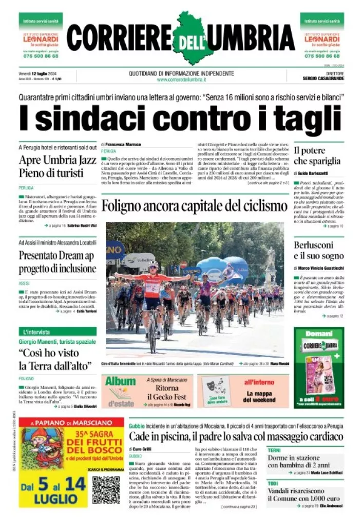 Prima-pagina-corriere umbria-del-2024-07-12